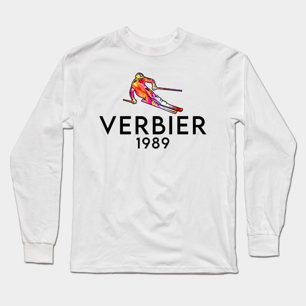 Ski Verbier 1989 Long Sleeve T-Shirt by Captain-Jackson